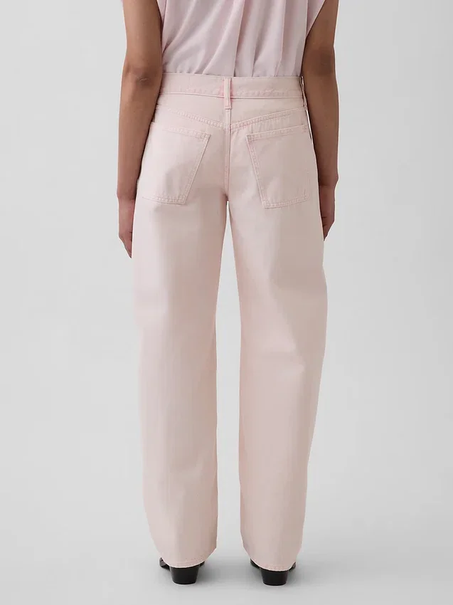 GAP × Hfr Düşük Bel Pembe Bol Barrel Jean'ler, Nicole Benefield Koleksiyonu