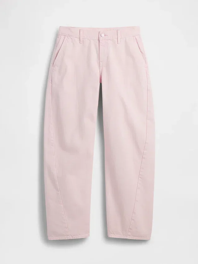 GAP × Hfr Düşük Bel Pembe Bol Barrel Jean'ler, Nicole Benefield Koleksiyonu
