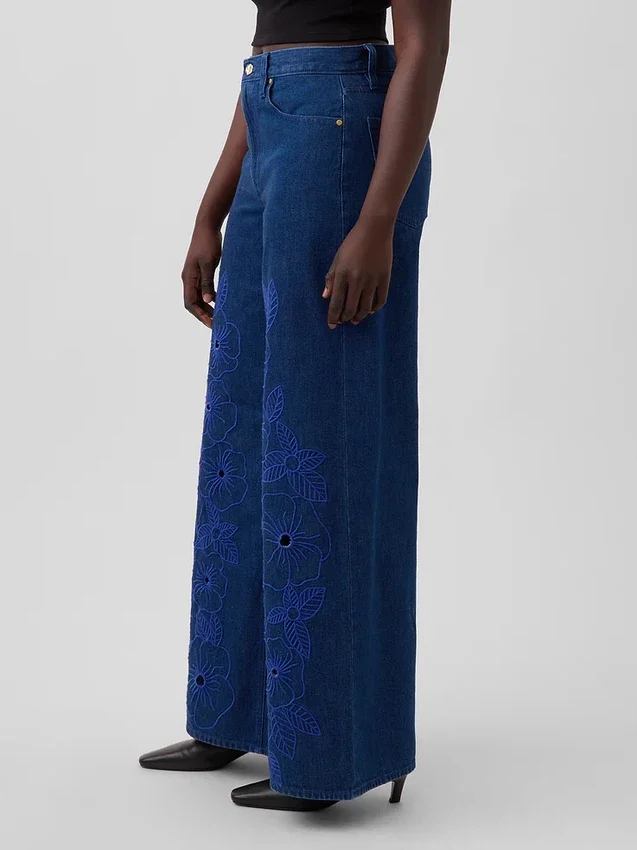 Gap × Hfr Low Slung Floral Extra Baggy Jean'ler by Atelier Ndigo