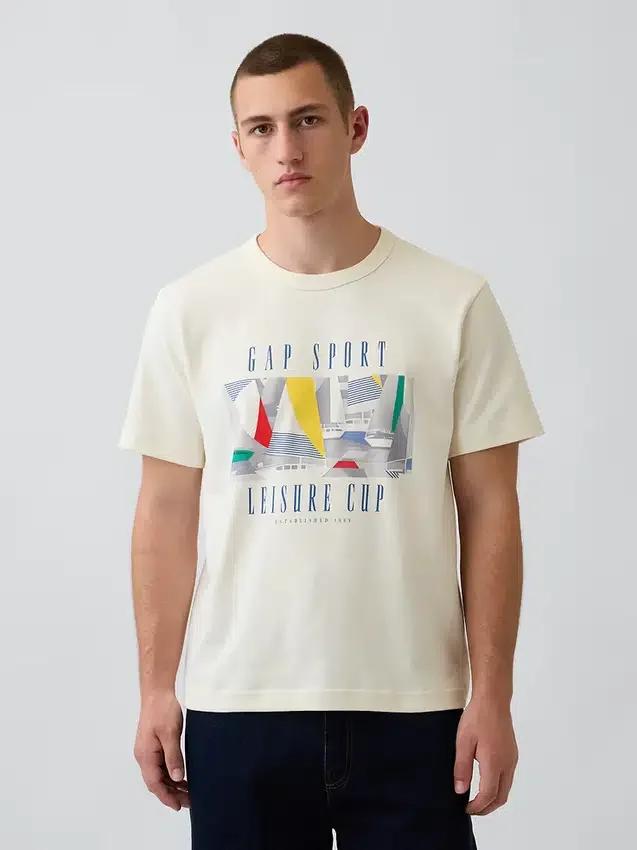 Gap Sport Kalın Dokulu Grafik Tişört