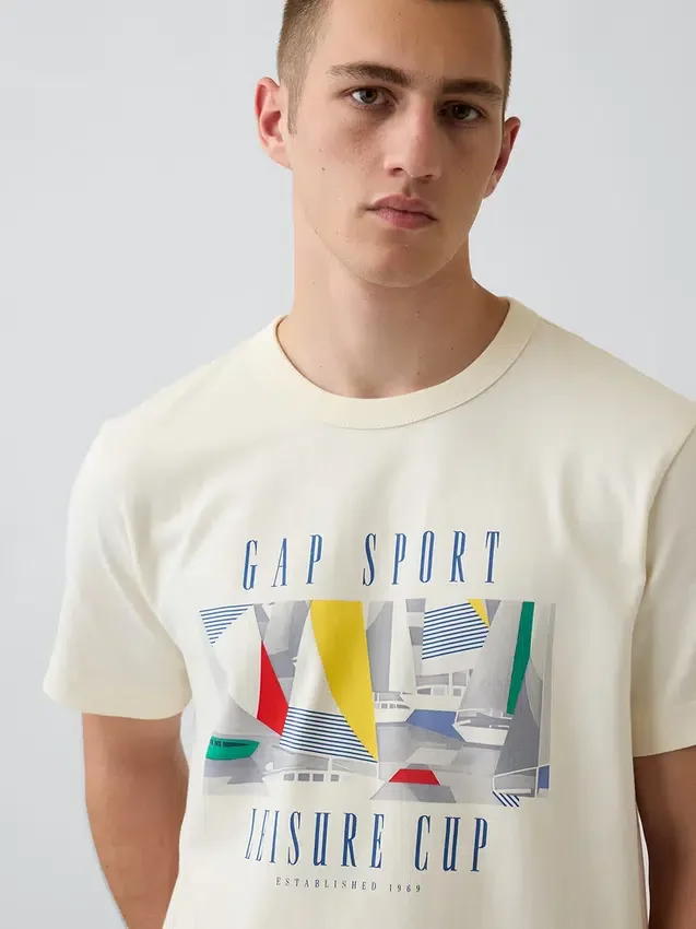 Gap Sport Kalın Dokulu Grafik Tişört