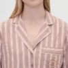 Gap × Summer Fridays Bol Kesim Flanel Çizgili Pijama Gömleği