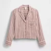 Gap × Summer Fridays Bol Kesim Flanel Çizgili Pijama Gömleği