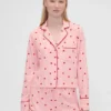 GAP × Summer Fridays Bol Kesim Flanel Kalpli Pijama Gömleği