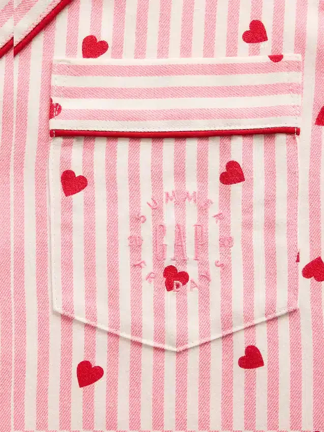 GAP × Summer Fridays Bol Kesim Flanel Kalpli Pijama Gömleği