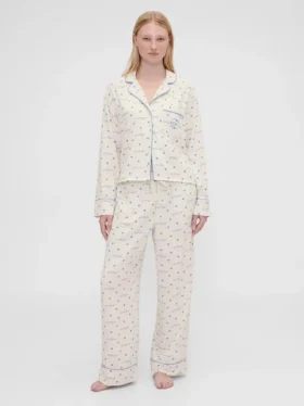 GAP × Summer Fridays Bol Kesim Flanel Noktalı Pijama Pantolonları
