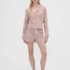 GAP × Summer Fridays Flanel Çizgili Pijama Şortları