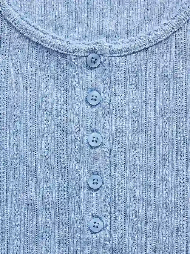 GAP × Summer Fridays Pointelle Henley Pijama Üstü Üst Giyim