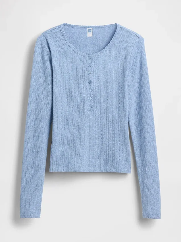GAP × Summer Fridays Pointelle Henley Pijama Üstü Üst Giyim