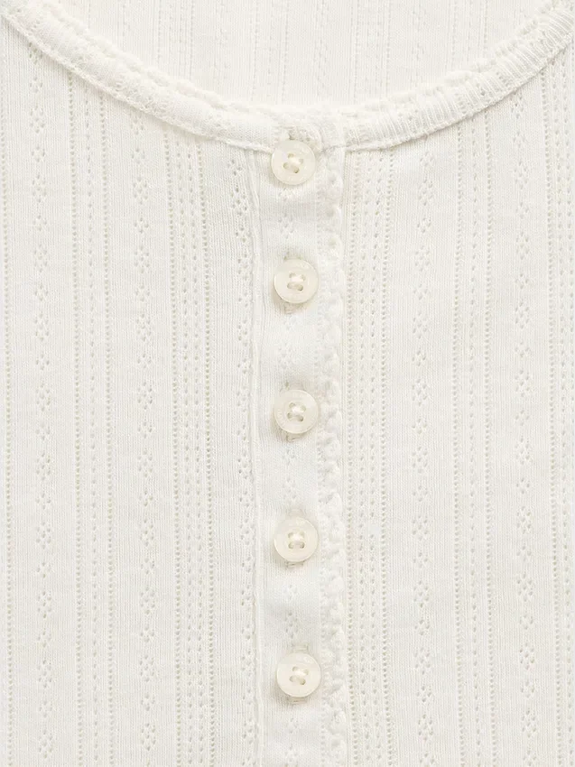 GAP × Summer Fridays Pointelle Henley Pijama Üstü Üst Giyim