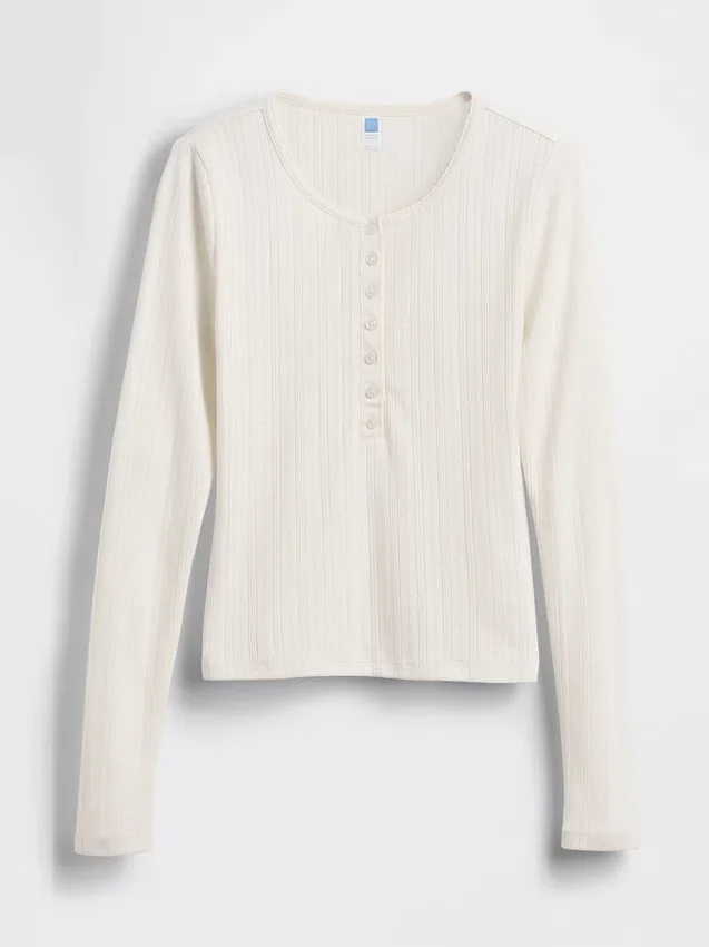 GAP × Summer Fridays Pointelle Henley Pijama Üstü Üst Giyim