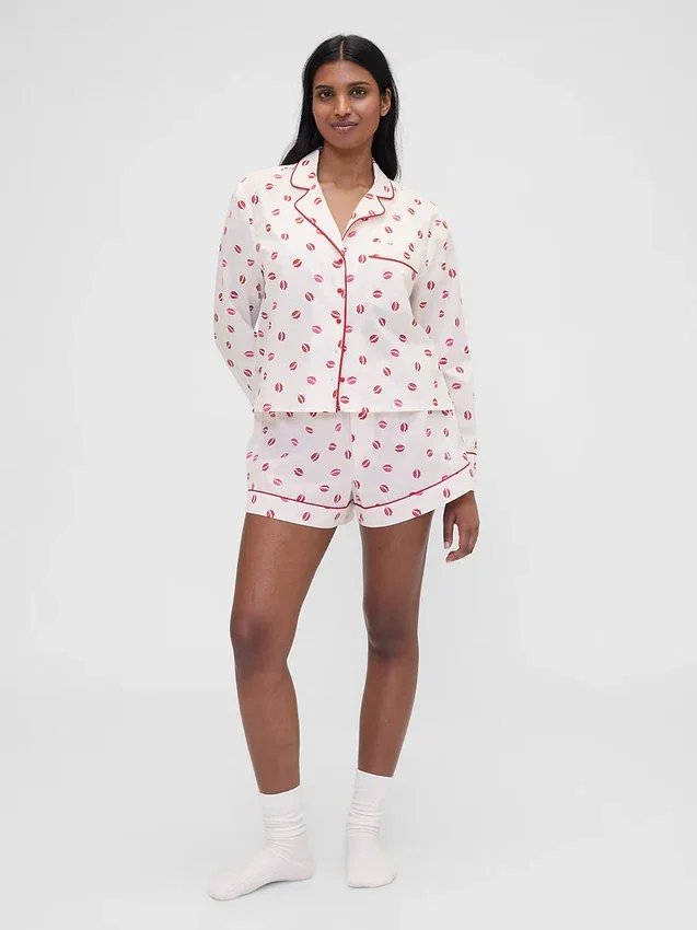 GAP × Summer Fridays Poplin Kiss Pijama Şortları