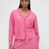 GAP × Summer Fridays Rahat Poplin Çizgili Pijama Gömleği