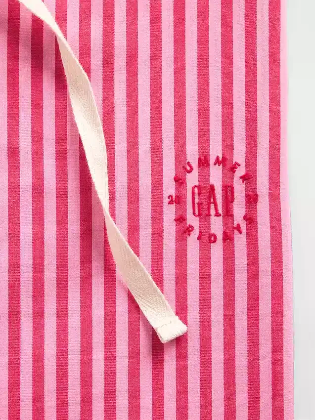 GAP × Summer Fridays Rahat Poplin Çizgili Pijama Pantolonu