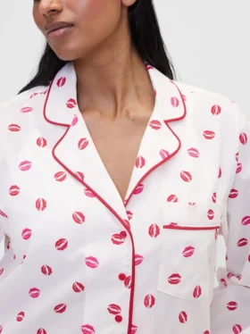 GAP × Summer Fridays Rahat Poplin Kiss Pijama Gömleği