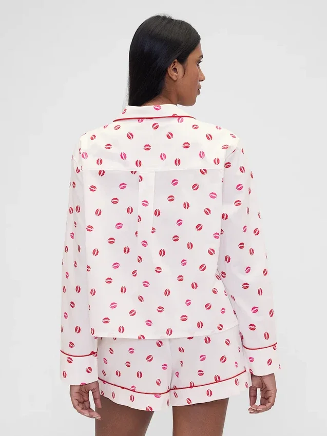 GAP × Summer Fridays Rahat Poplin Kiss Pijama Gömleği