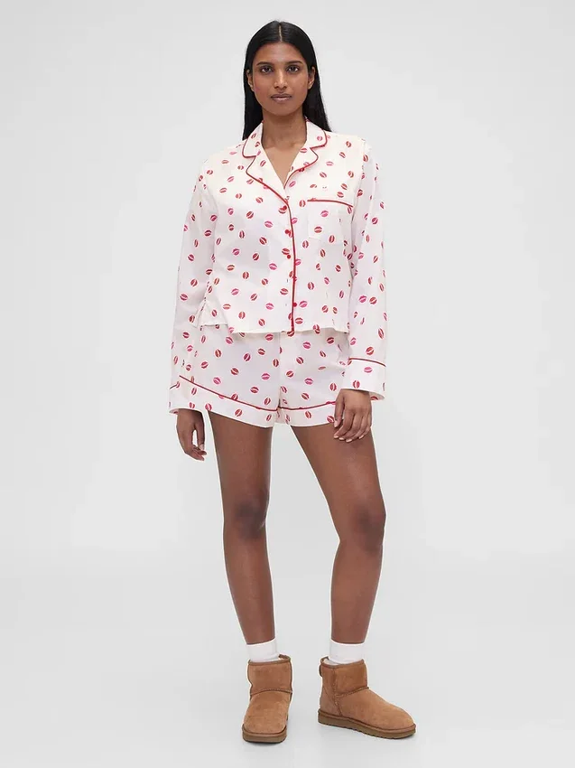 GAP × Summer Fridays Rahat Poplin Kiss Pijama Gömleği