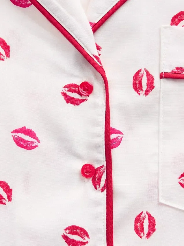 GAP × Summer Fridays Rahat Poplin Kiss Pijama Gömleği