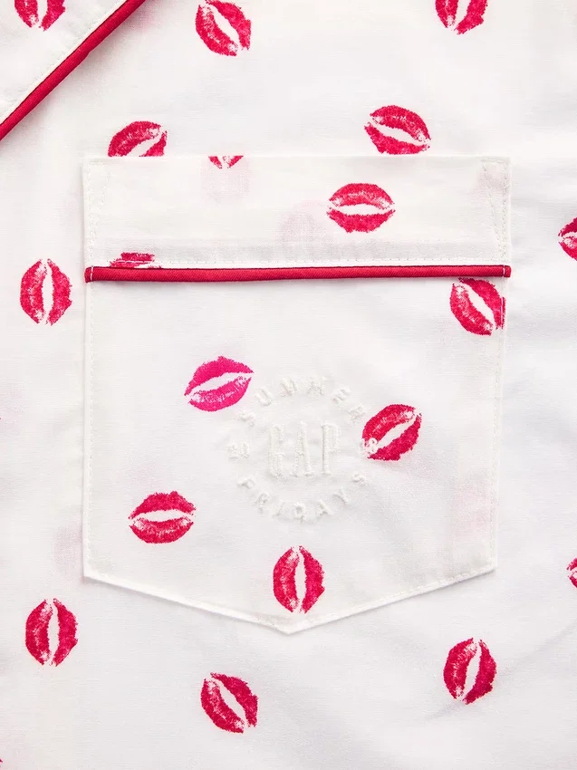 GAP × Summer Fridays Rahat Poplin Kiss Pijama Gömleği