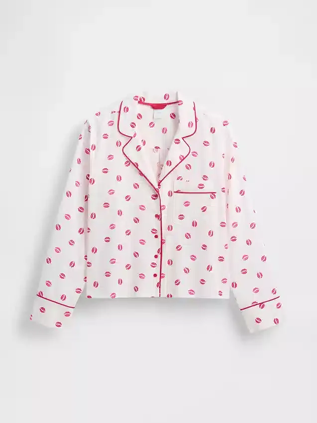 GAP × Summer Fridays Rahat Poplin Kiss Pijama Gömleği