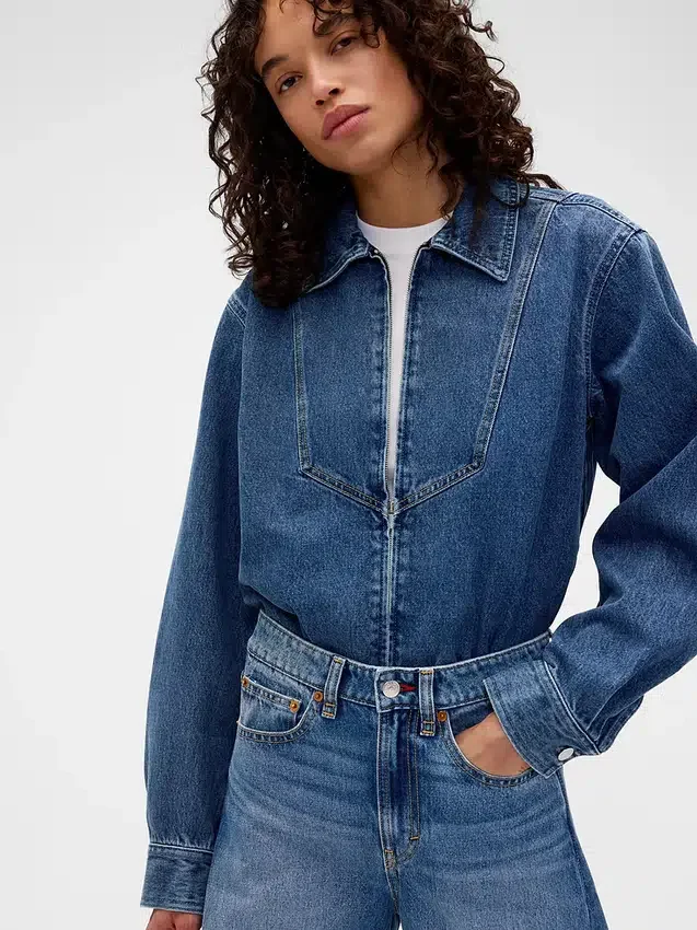 Gap × Victoria Beckham Denim Fermuarlı Gömlek