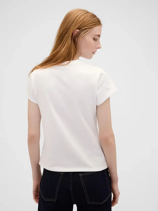 Gap × Victoria Beckham Organik Pamuklu Logolu Tişört