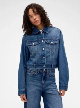 GAP × Victoria Beckham Rahat Kesim Kısa Denim Ceket