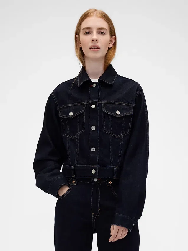 GAP × Victoria Beckham Rahat Kesim Kısa Denim Ceket