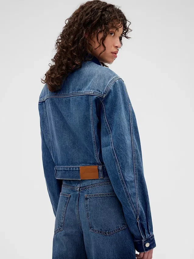 GAP × Victoria Beckham Rahat Kesim Kısa Denim Ceket