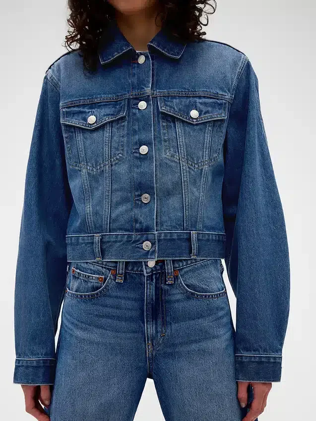 GAP × Victoria Beckham Rahat Kesim Kısa Denim Ceket