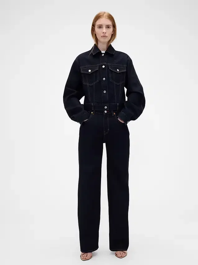 GAP × Victoria Beckham Yüksek Bel Düz Kesim Jean'ler
