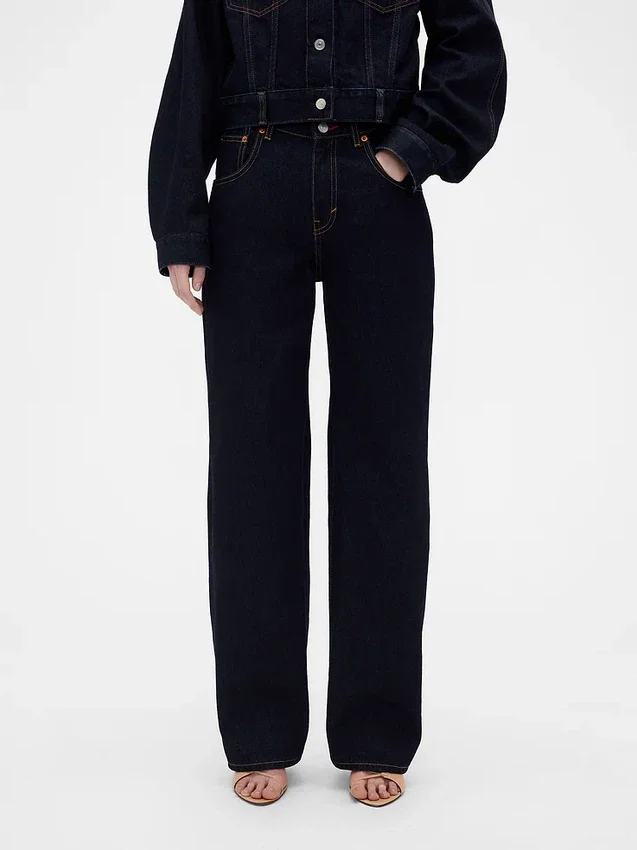 GAP × Victoria Beckham Yüksek Bel Düz Kesim Jean'ler