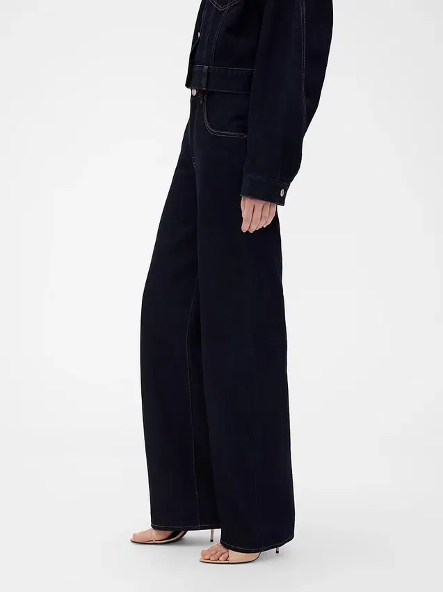 GAP × Victoria Beckham Yüksek Bel Düz Kesim Jean'ler