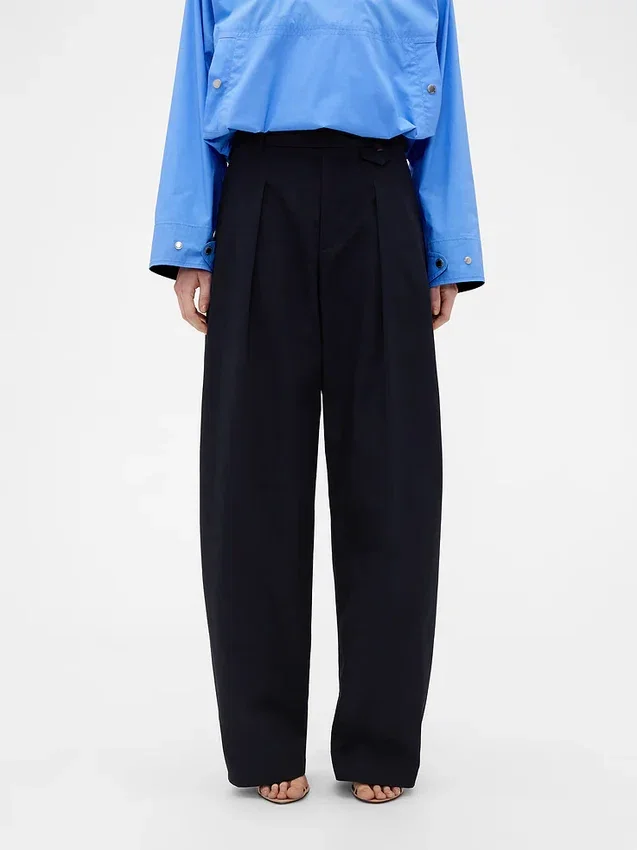 GAP × Victoria Beckham Yüksek Bel Pileli Yarım Ay Pantolon