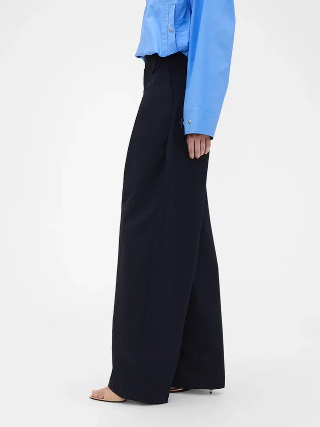GAP × Victoria Beckham Yüksek Bel Pileli Yarım Ay Pantolon