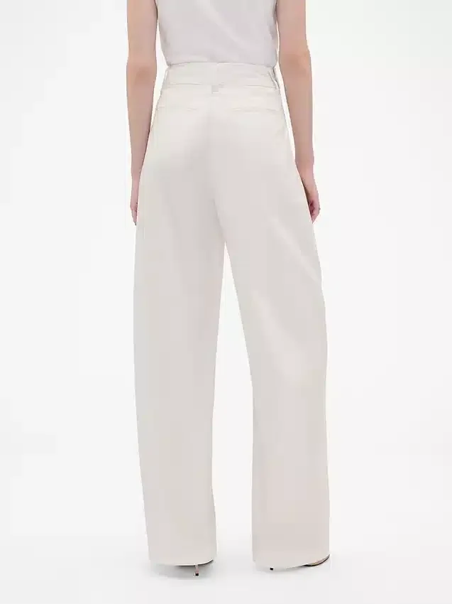 GAP × Victoria Beckham Yüksek Bel Pileli Yarım Ay Pantolon