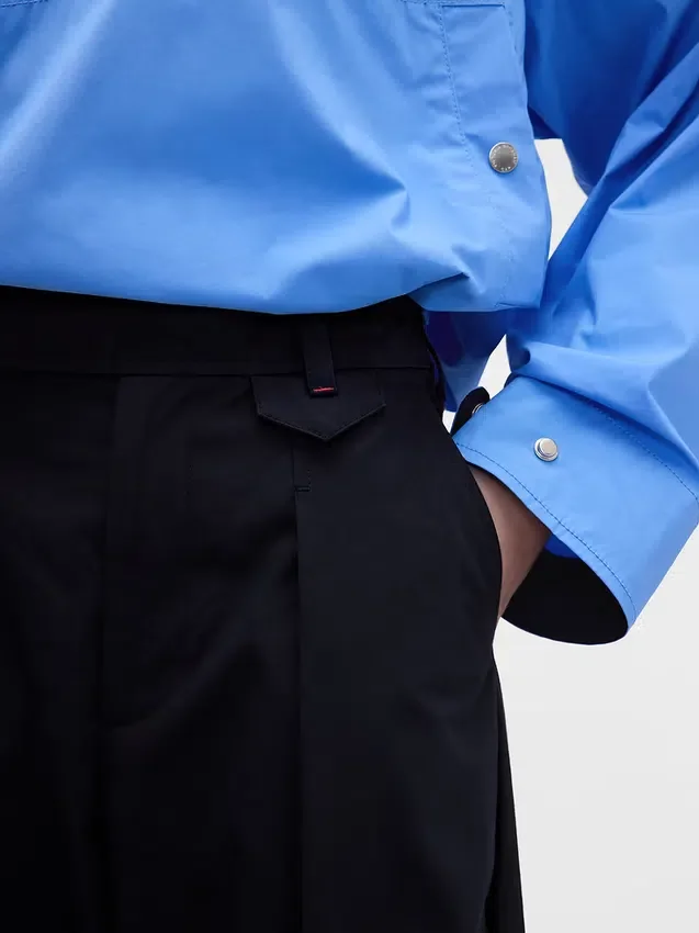 GAP × Victoria Beckham Yüksek Bel Pileli Yarım Ay Pantolon