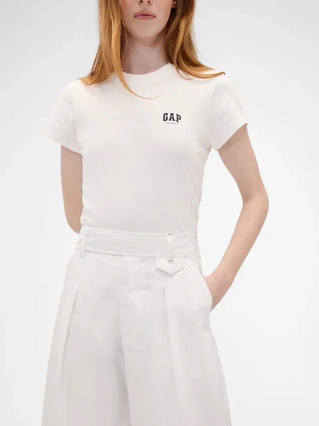 GAP × Victoria Beckham Yüksek Bel Pileli Yarım Ay Pantolon