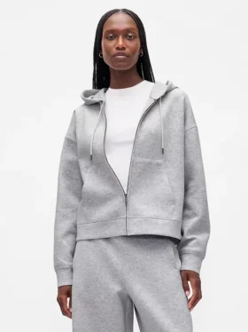 GapFit Oversized Fermuarlı Kapüşonlu Sweatshirt