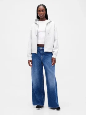 GapFit Oversized Fermuarlı Kapüşonlu Sweatshirt