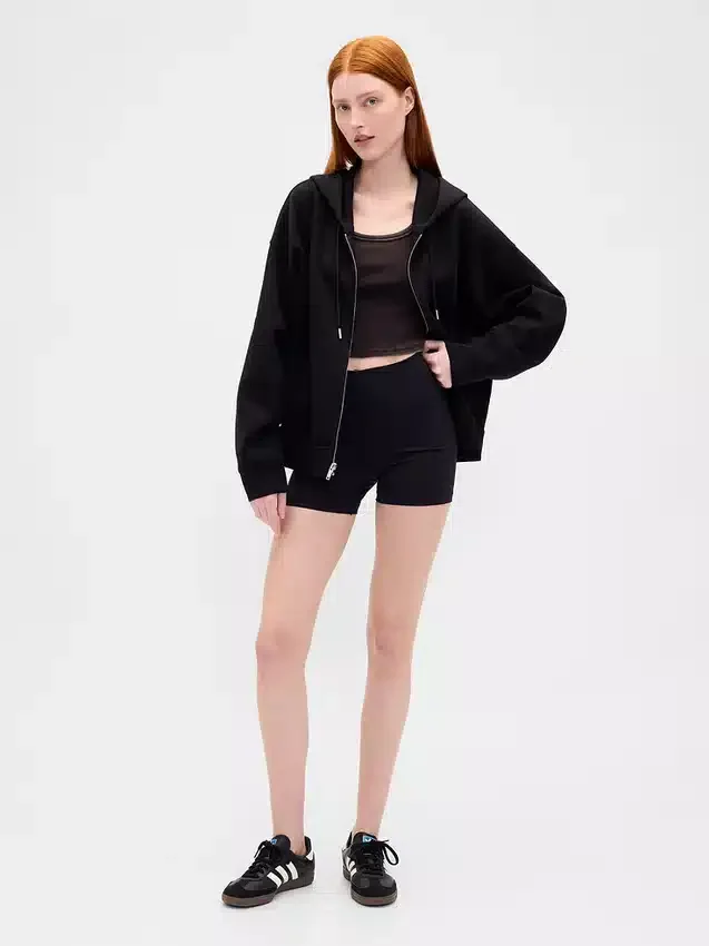 GapFit Oversized Fermuarlı Kapüşonlu Sweatshirt