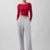 GapFit Pürüzsüz Kayık Yaka Tişört