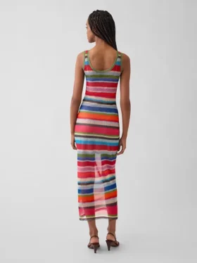 Gapstudio Happy Stripe Şeffaf Maxi Elbise