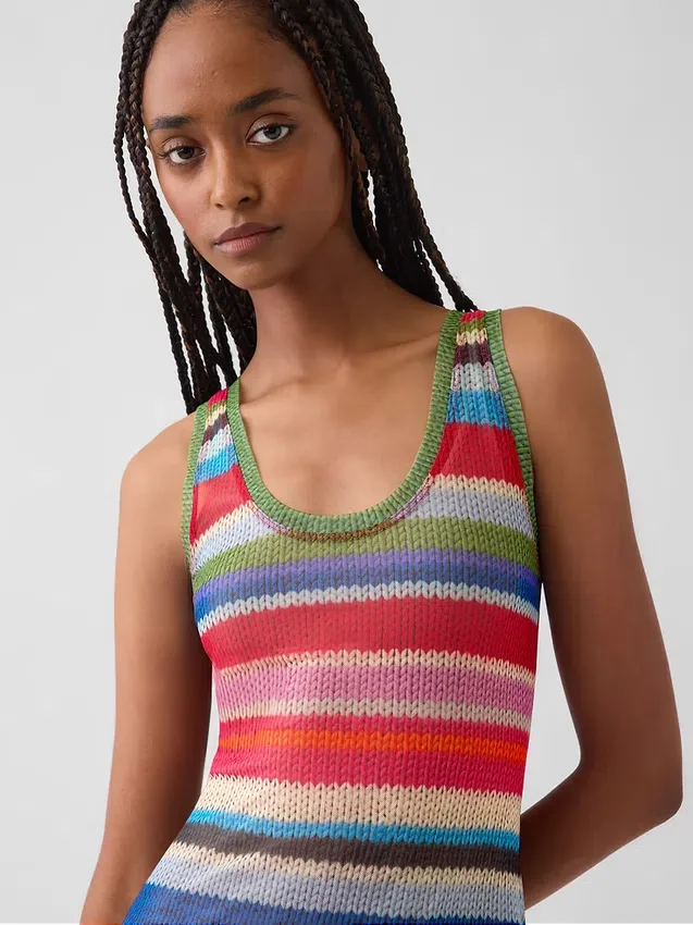 Gapstudio Happy Stripe Şeffaf Maxi Elbise