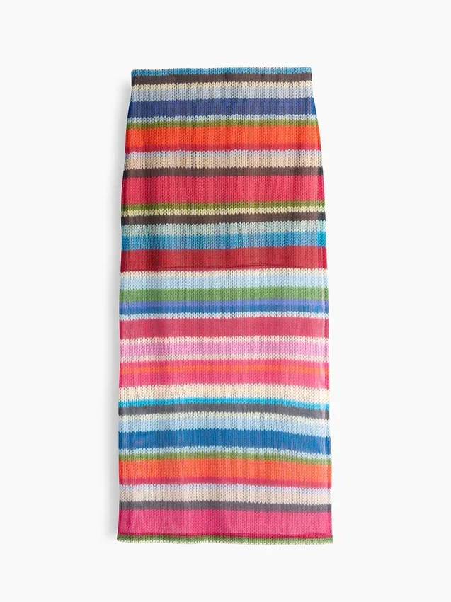 Gapstudio Happy Stripe Şeffaf Maxi Etek