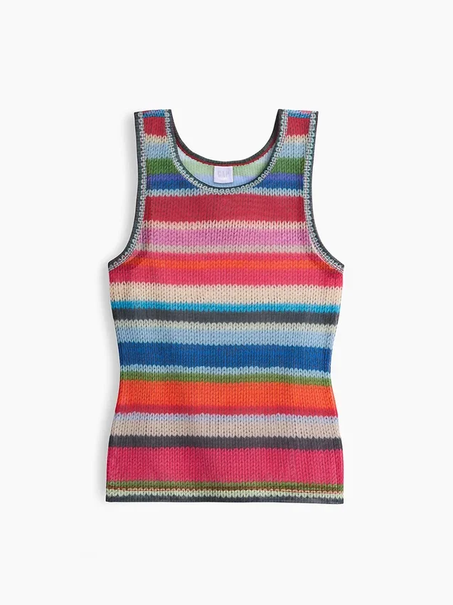 Gapstudio Happy Stripe Şeffaf Tank Top