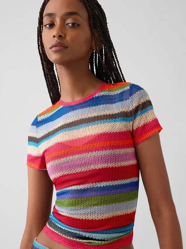 Gapstudio Happy Stripe Şeffaf Tişört