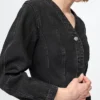 Geniş Kollu Denim Mini Elbise