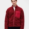 Geri Dönüştürülmüş Sherpa Oversized Logo Fermuarlı Ceket