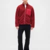 Geri Dönüştürülmüş Sherpa Oversized Logo Fermuarlı Ceket